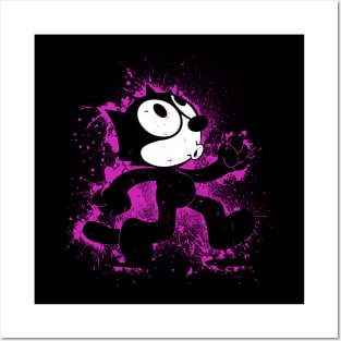 Felix The Cat Walking Spray Paint Posters and Art
